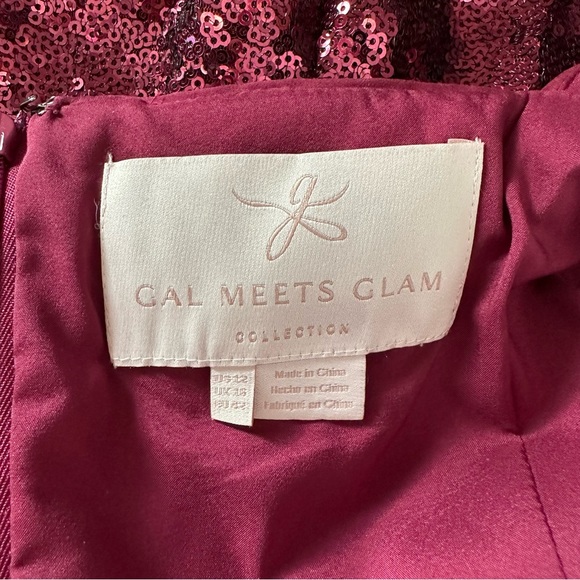 Gal Meets Glam Garnet Party Sequin Cropped Jumpsuit Ruffle Cap Sleeve size 12 - Picture 11 of 14